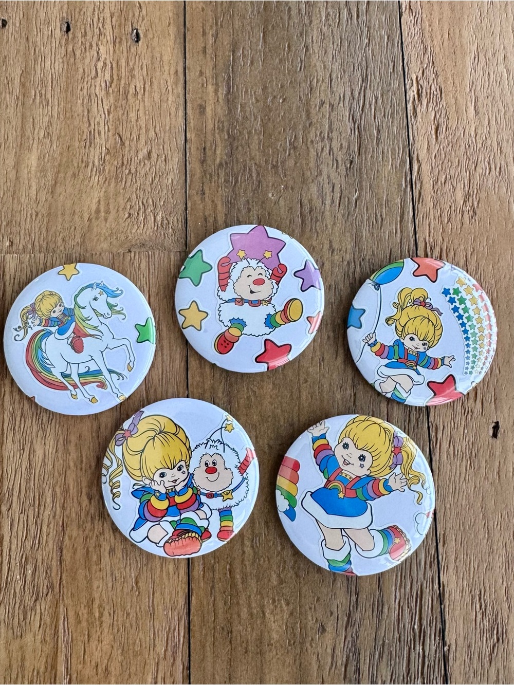 Rainbow Brite Themed Character Buttons - Set of 5